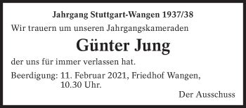 Traueranzeigen Von G Nter Jung Zeit Des Gedenkens De