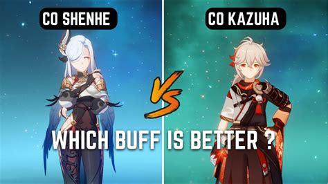 C Shenhe Vs C Kazuha Buff Comparison Genshin Impact Youtube