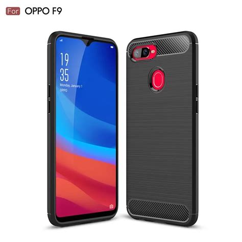 Funda Para Oppo F9 Oppof9 Carcasa Antigolpes Suave Tpu Cepillado De Goma Corrugada Fundas De