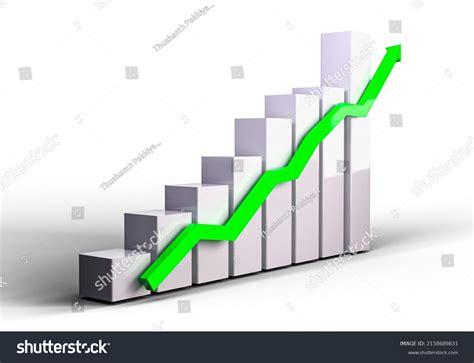 3d Business Growth Bar Graph Curve Stock Illustration 2158689831