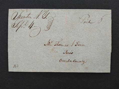 New York Trenton S Stampless Cover Fancy Ms Dpo Oneida Co Ebay