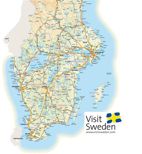 South Sweden map - Map of south Sweden (Northern Europe - Europe)