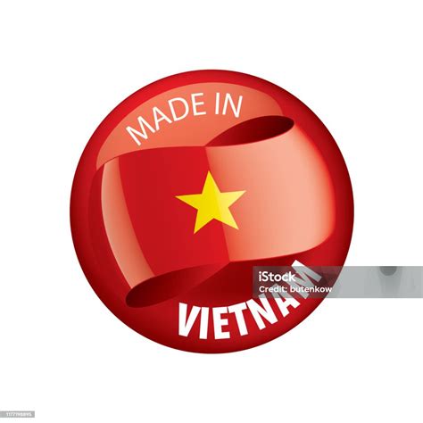 Bendera Vietnam Ilustrasi Vektor Pada Latar Belakang Putih Ilustrasi