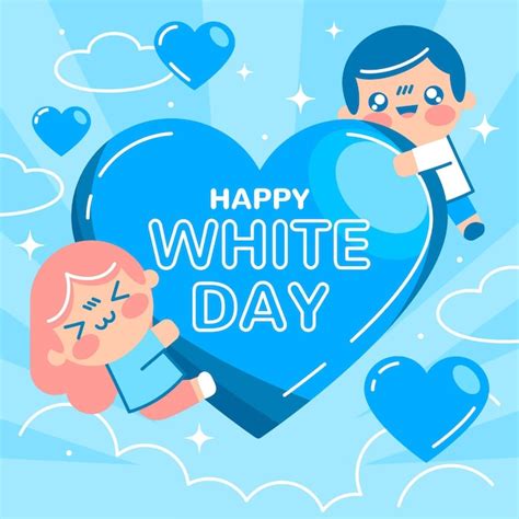 Free Vector Hand Drawn White Day Illustration With Heart