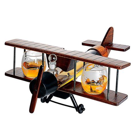 Whiskey Decanter Airplane Set And Glasses Liquor Bar Delivery