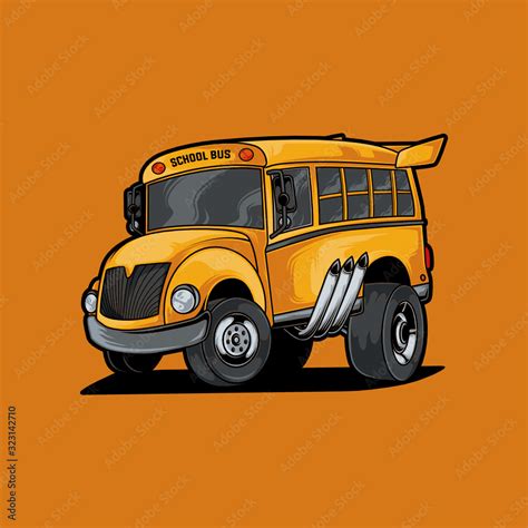 School bus racing vector illustration Stock Vector | Adobe Stock