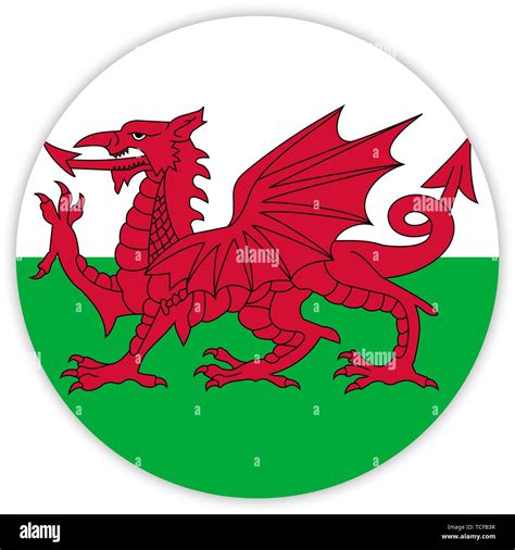 Simple Round Flag Of Wales Template For Your Design Template For