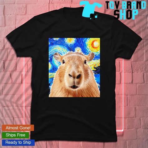 Capybara Starry Night Capybara Rodent Painting Shirt Hoodie Sweater