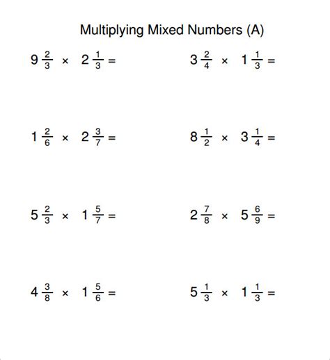 Multiplying Fractions By A Whole Number Worksheets