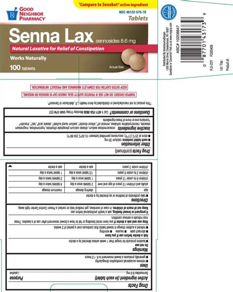 Senna Laxative Sennosides Tablet