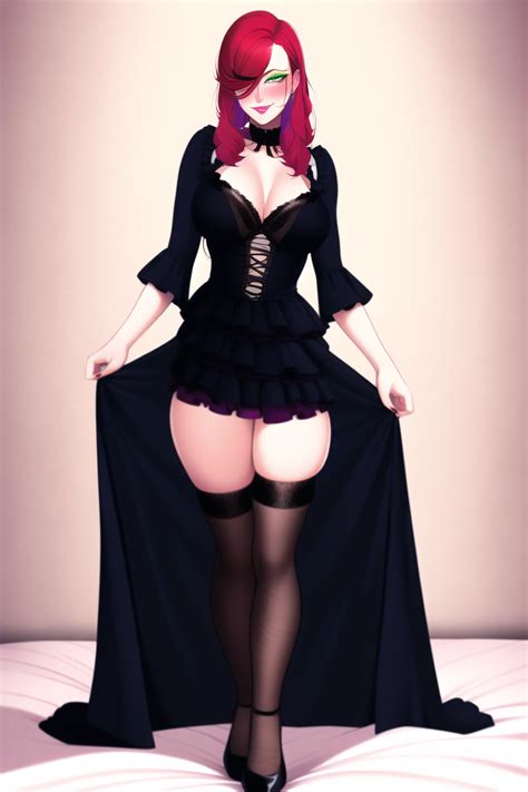 Sexy Red Haired Hooker Wearing A Sexy Goth Frill By Varm209 On Deviantart