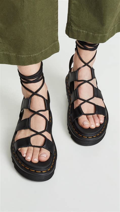 Dr Martens Leather Nartilla Sandals In Black Lyst