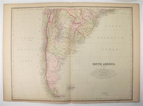 an antique map of south america