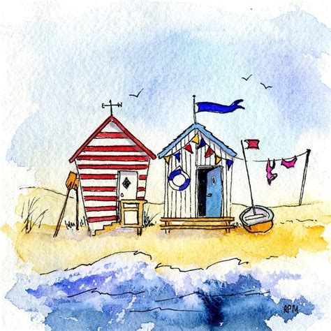 Solve Beach Huts And Bikini By Rachel Jigsaw Puzzle Online With Pieces