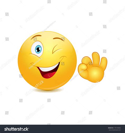 Smiley Emoticon Ok Sign Stock Vector (Royalty Free) 179149046 ...