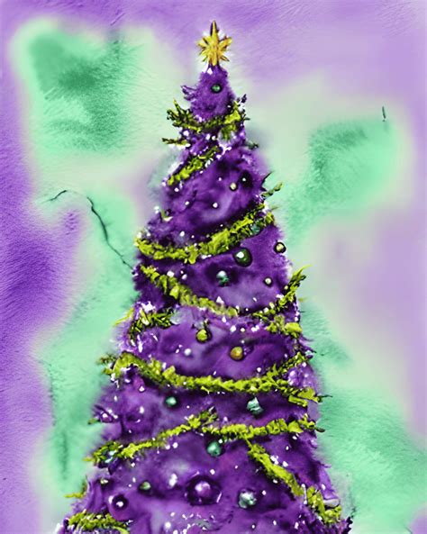 Whimsical Purple Christmas Tree · Creative Fabrica