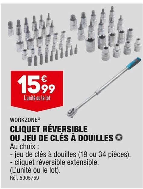 Promo Workzone Cliquet R Versible Ou Jeu De Cl S Douilles Chez Aldi