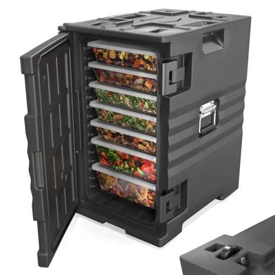 ROVSUN Insulated Food Pan Carrier Hot Box Food Warmer W Wheels Double Buckles And Handles