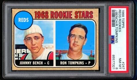 Topps Johnny Bench Ron Tompkins Rookie Rc Psa Nm Mint