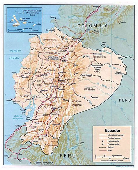 Large Detailed Political And Administrative Map Of Ecuador With Relief