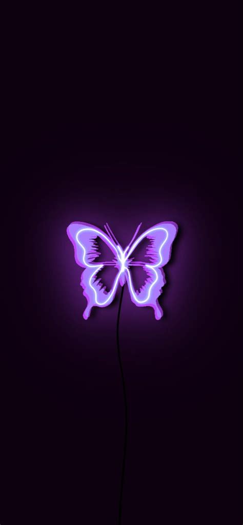 Purple Neon Butterfly Sign Wallpaper Baddie Aesthetic | Purple painting ...