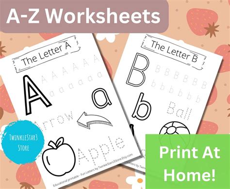 Printable A-Z Worksheets for Kidstoddlerspreschoolers, Educational ...