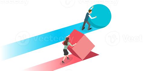 3d Isometric Flat Conceptual Illustration Of Gender Gap 45716462 Png