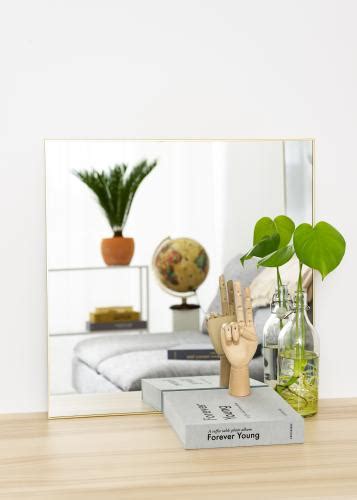 Buy KAILA Square Mirror Thin Brass 60x60 Cm Here BGASTORE IE