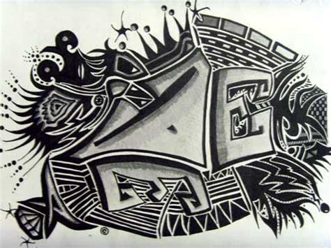 graffiti walls: Graffiti Art Black and White Design Ideas