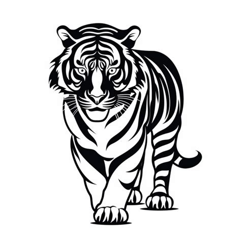 Premium Photo | Tiger Silhouette Wall Art Tattoo Clean Design With ...