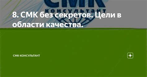 8. СМК без секретов. Цели в области качества. | СМК-консультант | Дзен
