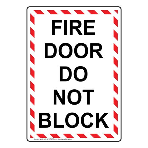 Vertical Sign Exit Do Not Block Fire Door Do Not Block