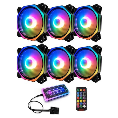 Buy Coolmoon Rgb Mm Double Aura Silent Pc Case Cooler Fan W Remote