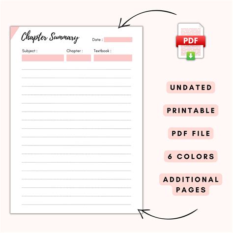 Chapter Summary Worksheet
