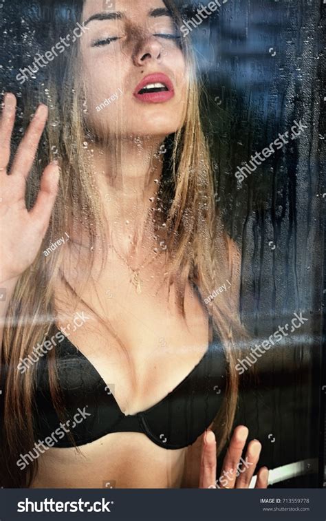 Sexy Girl Black Lingerie Out Window Stock Photo Shutterstock