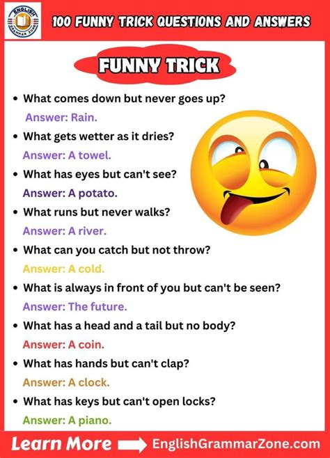 Funny Trick Questions And Their Surprising Solutions In Tricky