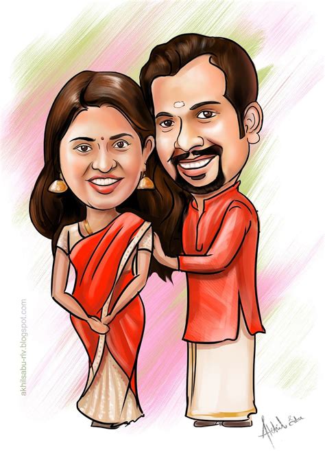 Wedding Caricatures Akhil Sabu Wedding Caricature Caricature