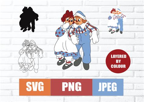 Raggedy Ann Andy Layered Svg Png Jpeg Sublimation Cricut Etsy