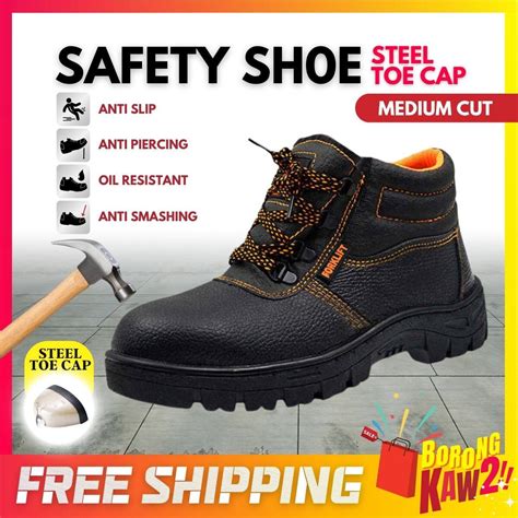 BKK Safety Shoe Steel Toe Cap Mid Sole Medium Cut Kasut Keselamatan