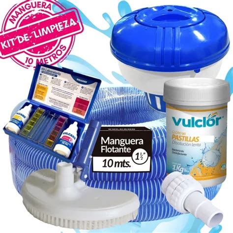 Kit Limpieza Vulcano Barrefondo Manguera M Accesorios