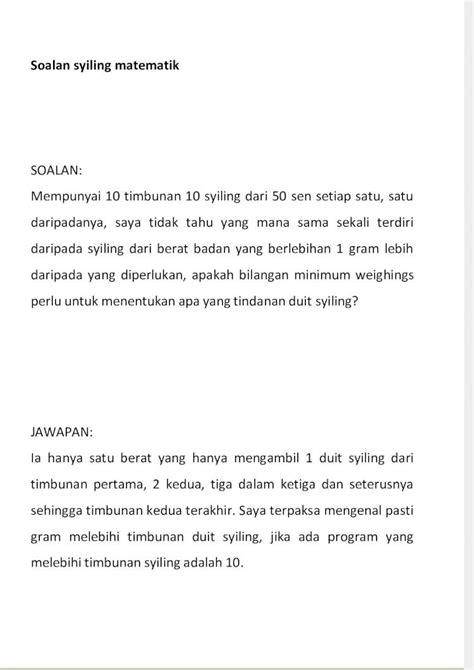 PDF Soalan Syiling Matematik DOKUMEN TIPS