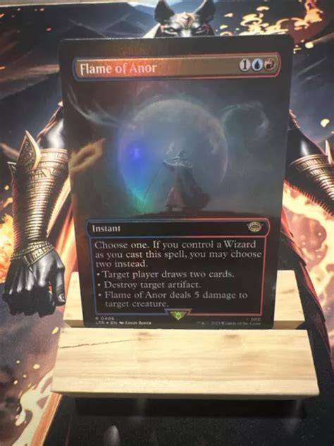 FLAME OF ANOR Borderless Foil Rare 406 Lord Of The Rings MTG NM EX EUR