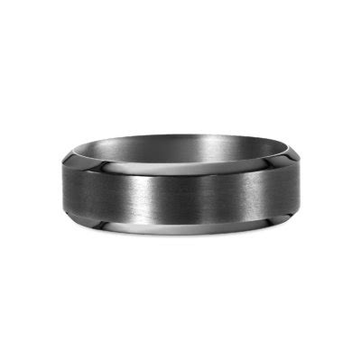 Tantalum Mens Wedding Ring Mm Wide With Bevelled Edge Satin Finished