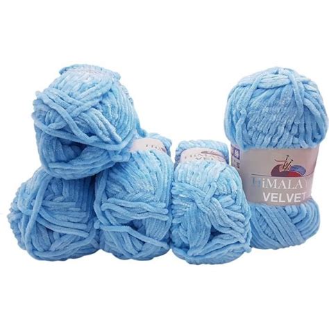 Himalaya Velvet Lot De 5 Pelotes De Laine À Tricoter Veloutée En Micro