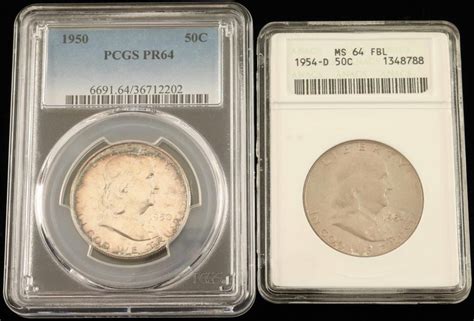 1950 And 1954 0 Franklin Half Dollar