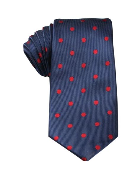 Nwt Luther Pike Seattle Navy Red Dot Tie Microfiber Men S Necktie Solid