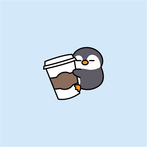 Cute penguin loves coffee cartoon, vector illustration 2082626 Vector Art at Vecteezy