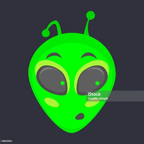 Alien Head Alien Face Emoji Humanoid Icon Vector Illustration Stock ...