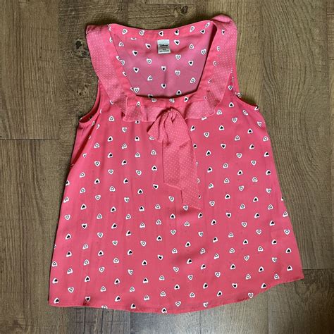 Disney Lauren Conrad Top Coral Pink Hearts Minnie Dis Gem