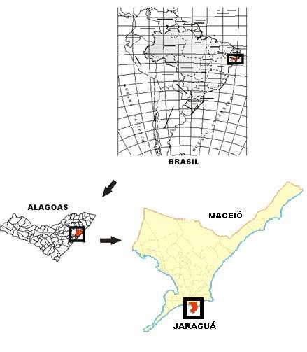 Localização do Bairro de Jaraguá na cidade de Maceió AL BR Fonte